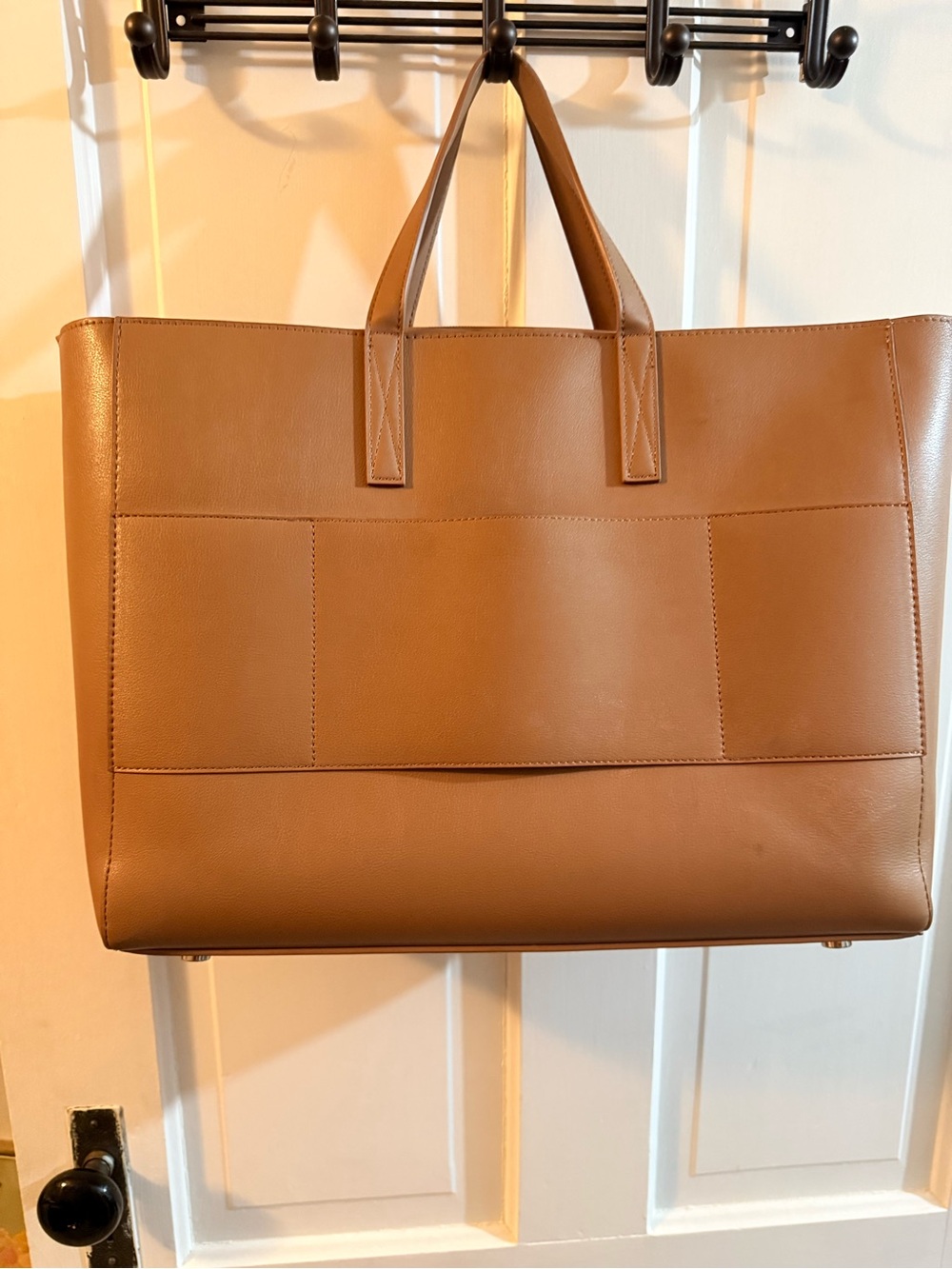Calpak Tan Leather Laptop Tote